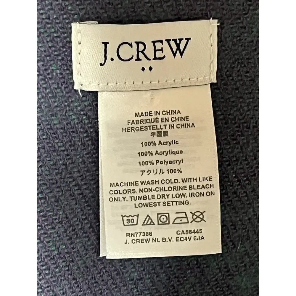 J Crew Wrap Shawl Classic Scarf Large Plaid Colorful 24.5